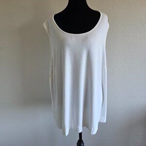 J. Jill Wearever Collection Top Tank Sleeveless Ivory Stretch Plus Size 3X